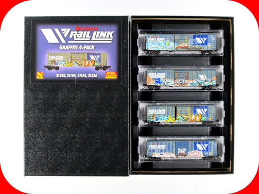 N Scale **MONTANA RAIL LINK** Weathered 50' Box Car Pack - Micro Trains 99305670