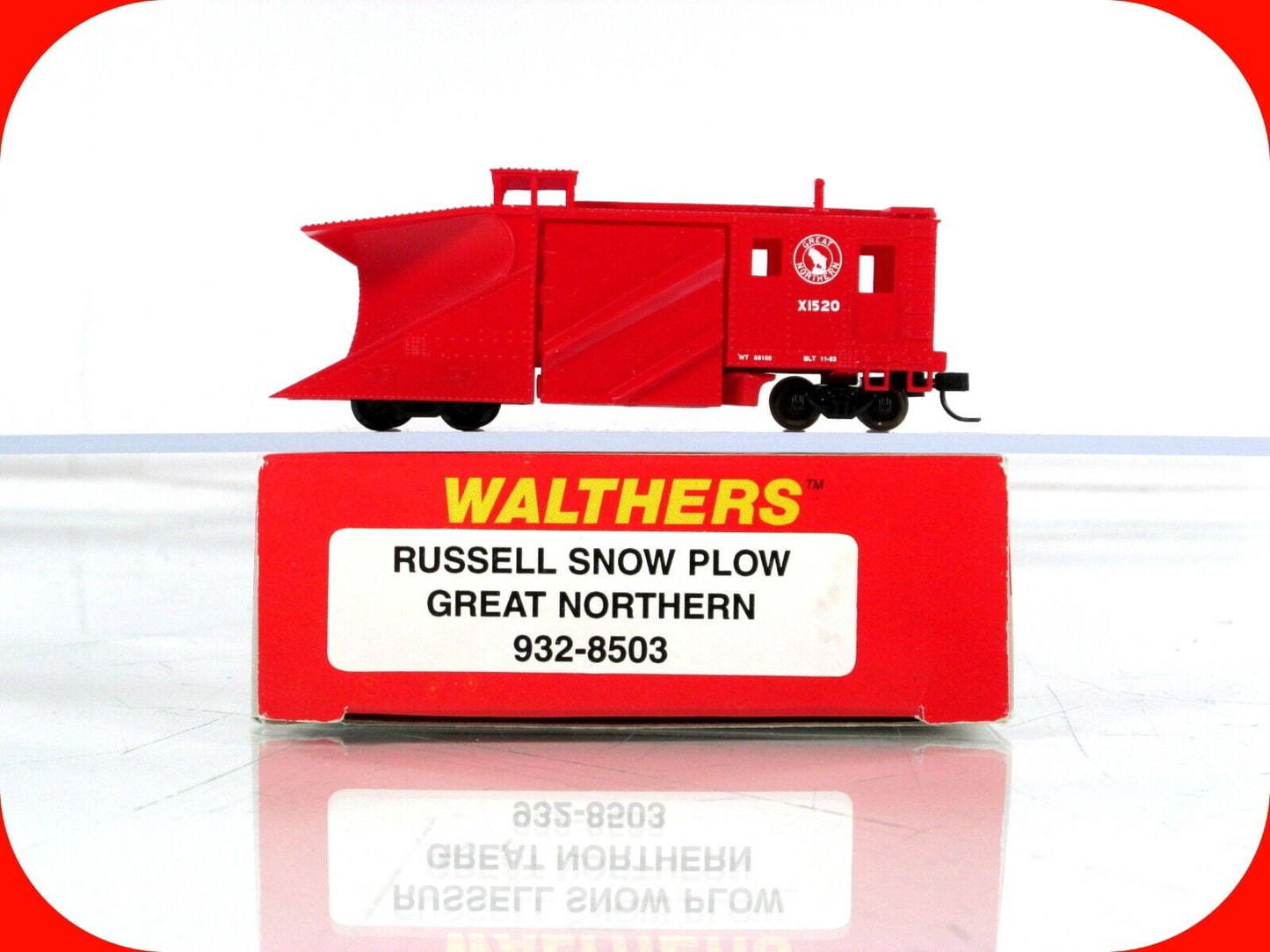 N Scale **GREAT NORTHERN** Snow Plow, GN X1520 - Walthers 932-8503, Knuckle Cplr