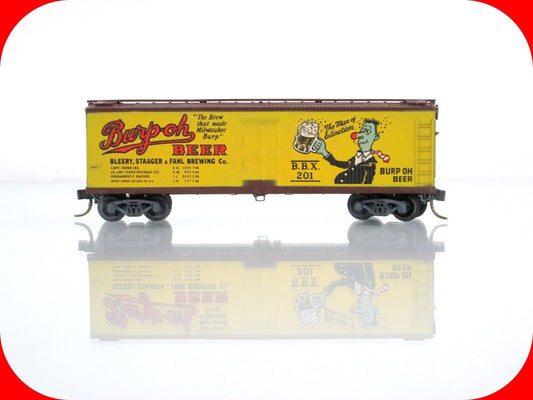 N Scale BURP-OH BEER 40' Wood Ice Reefer  - BBX 201 --  Kadee Micro Trains 47100