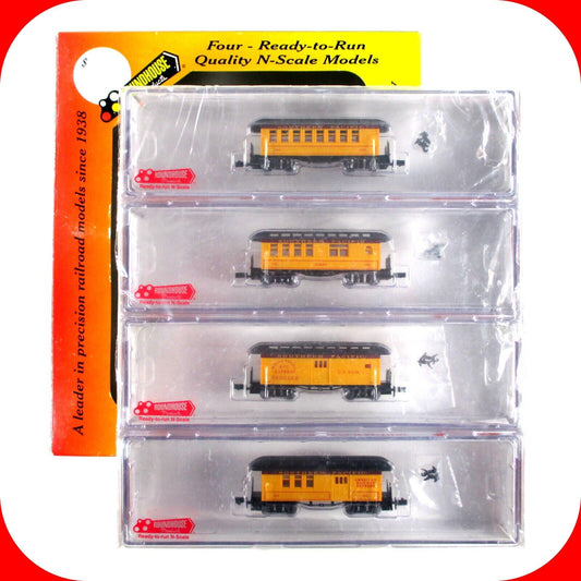 N Scale ***SOUTHERN PACIFIC*** OVERTON 4-Set - Roundhouse 89431, Knuckle Cp RARE