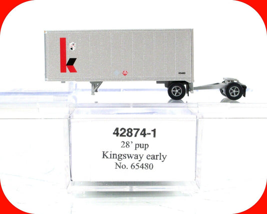 N Scale ***KINGSWAY*** 28' Pup Trailer #65480 --- Trainworx 42874-1, Special Run