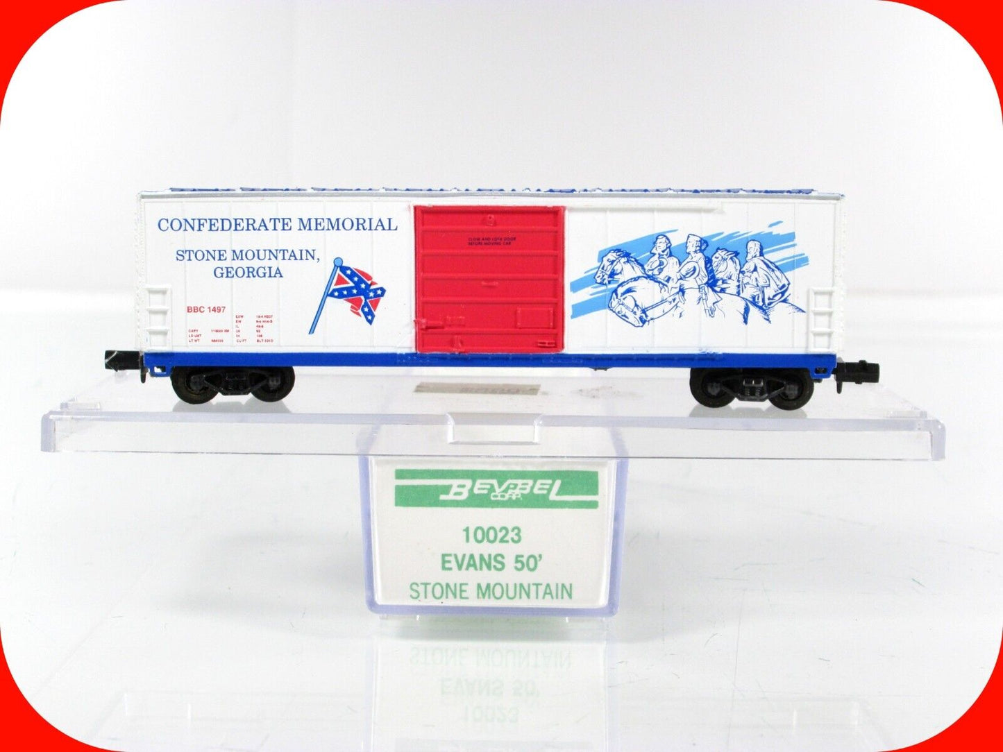 N Scale ***STONE MOUNTAIN GEORGIA*** Civil War Box Car, BBC 1497 - Bev-Bel 10023