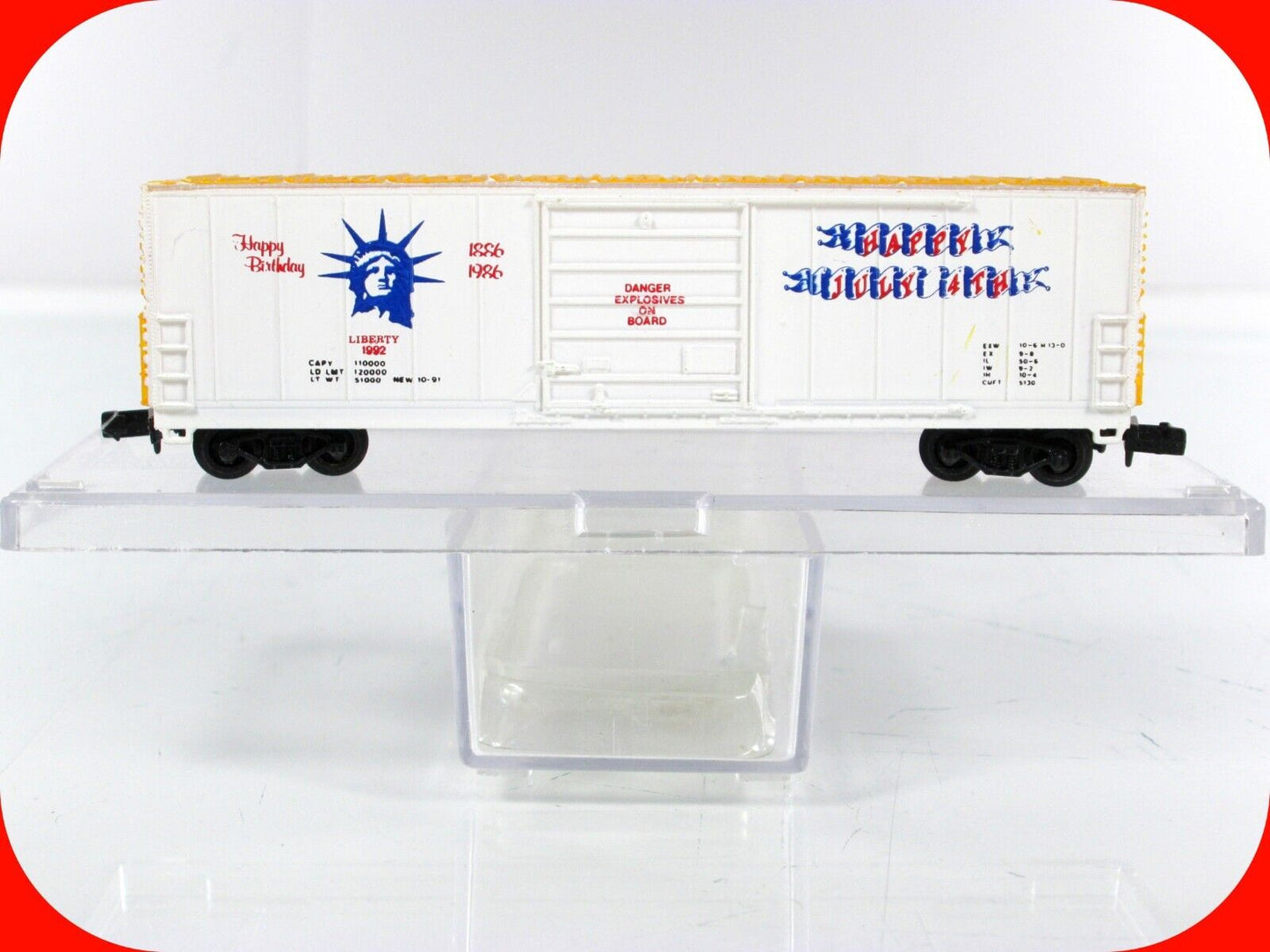N Scale ***STATUE of LIBERTY 1886-1996*** Happy July 4th Box Car -- Bev-Bel 2189