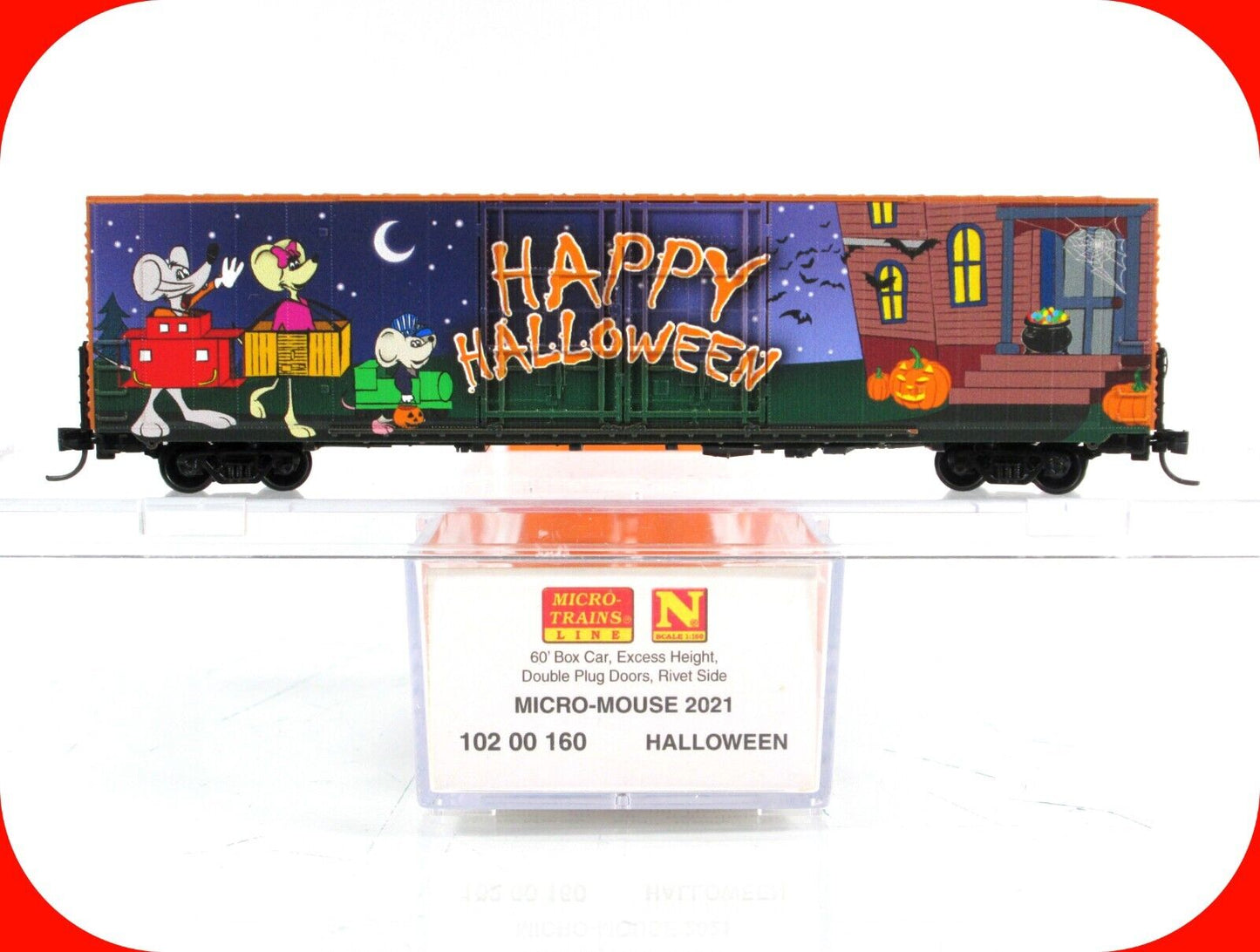 N Scale **HAPPY HALLOWEEN** Micro-Mouse 60' Box Car 2021 - Micro Trains 10200160