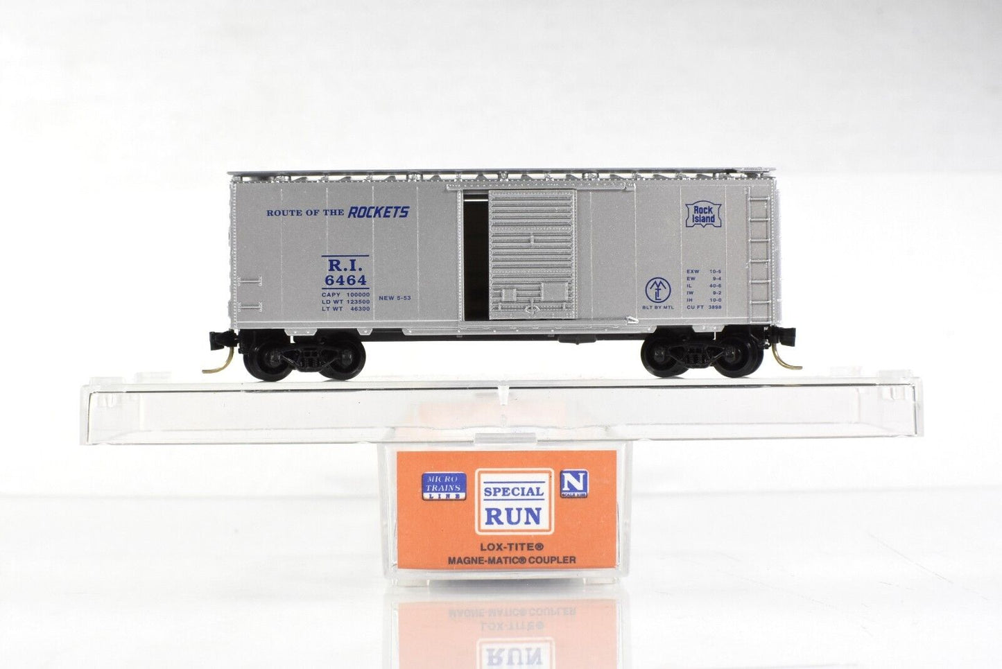 N Scale ****ROCK ISLAND**** 40' Box Car --- MTL, Lowell Smith, Lionel 6464-175