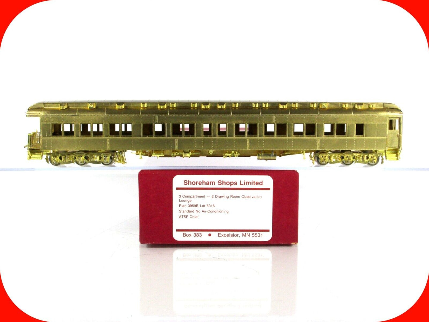 HO Scale BRASS ***SANTA FE CHIEF*** Observation-Lounge Car ------ SHOREHAM SHOPS