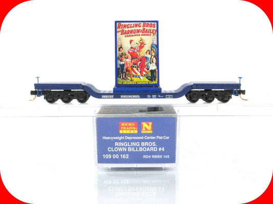 N Scale **RINGLING** Clown Billboard on Flat Car RBBX 105 -Micro Trains 10900162