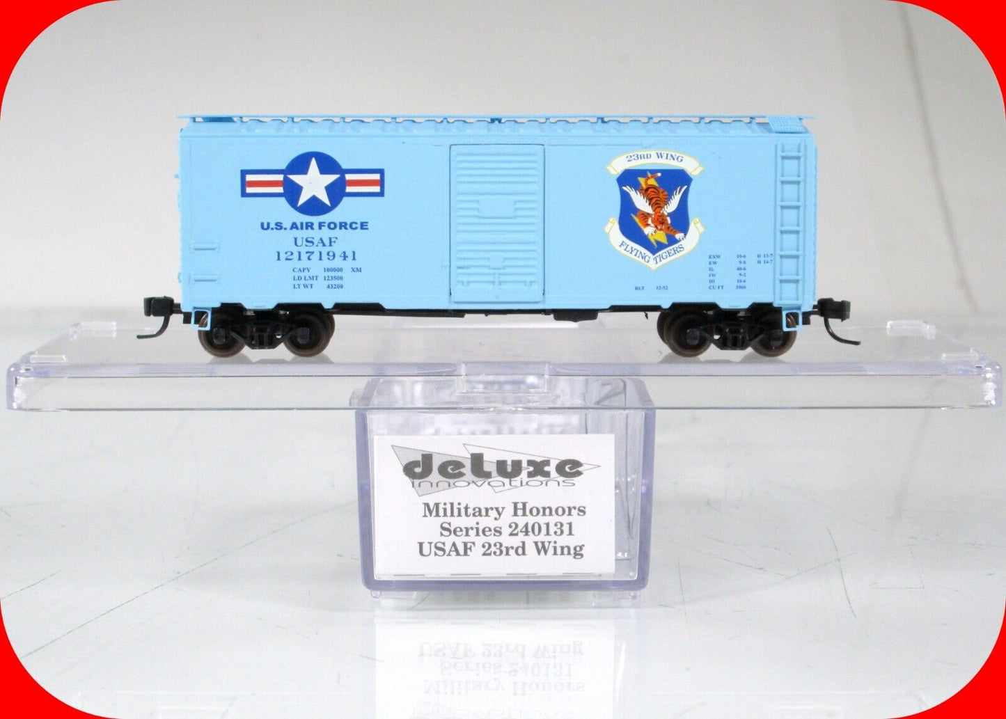 N Scale ***FLYING TIGERS** 23rd Wing Air Force Box Car #12171941 - DELUXE 240131