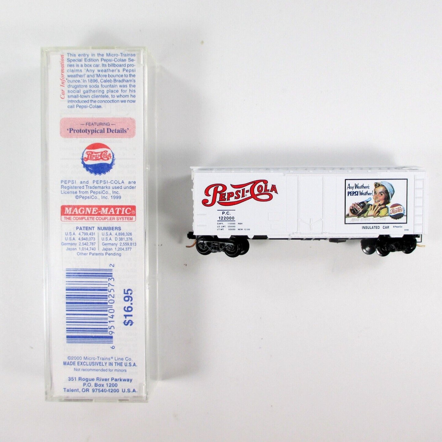 N Scale ***PEPSI-COLA*** Box Car ***Amy Weather*** #122000 -- Micro Trains 21270
