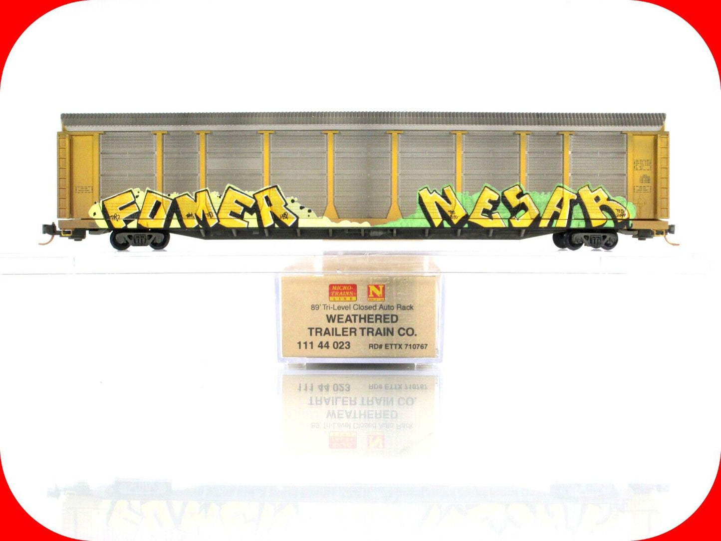 N Scale **TRAILER TRAIN** Weathered & Graffiti Auto Rack - Micro Trains 11144023