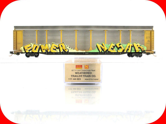 N Scale **TRAILER TRAIN** Weathered & Graffiti Auto Rack - Micro Trains 11144023
