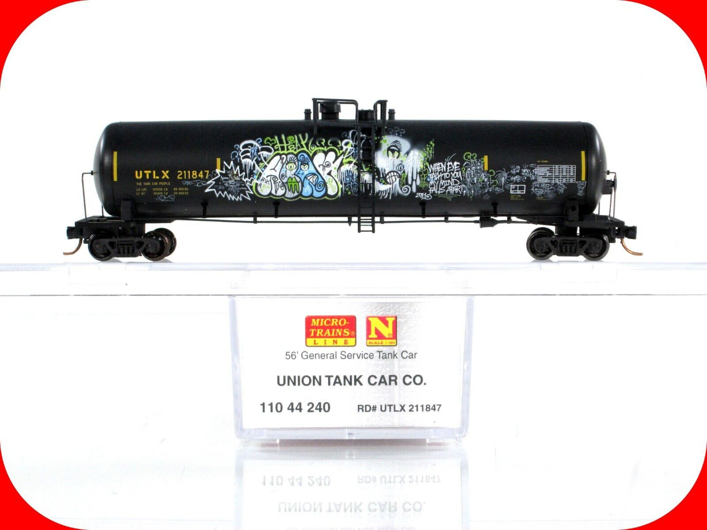 N Scale ***UNION*** Weathered & Graffiti Tank Car - Micro Trains 11044240