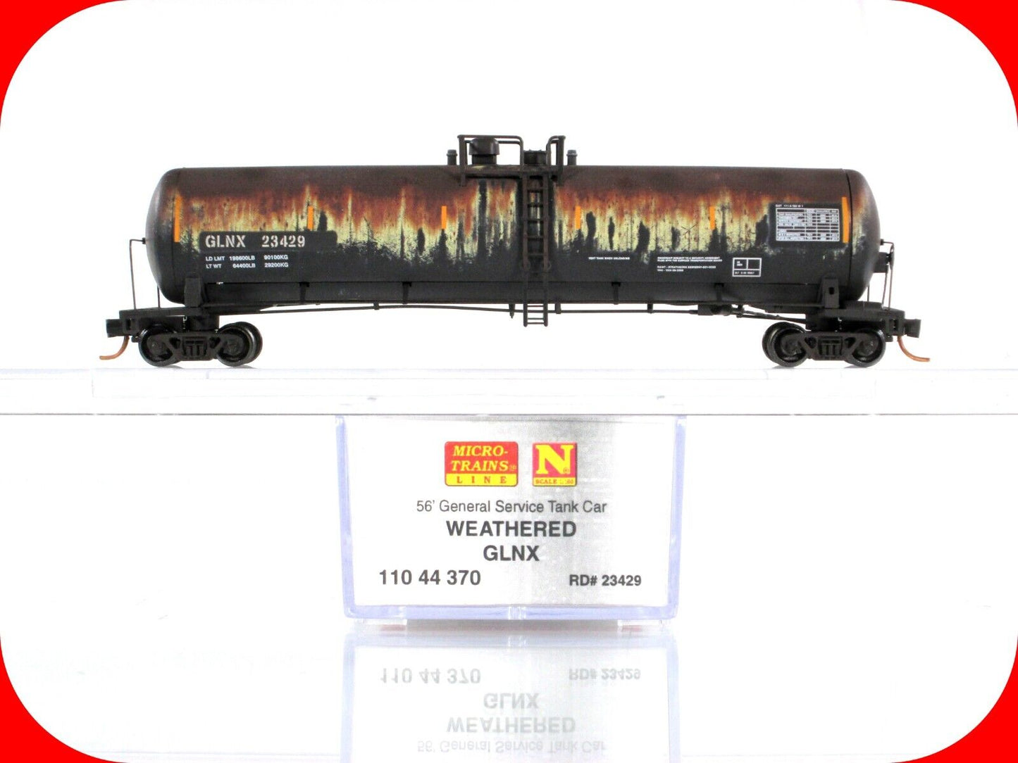 N Scale **GLNX** Weathered 56' Tank Car - Micro Trains 11044370
