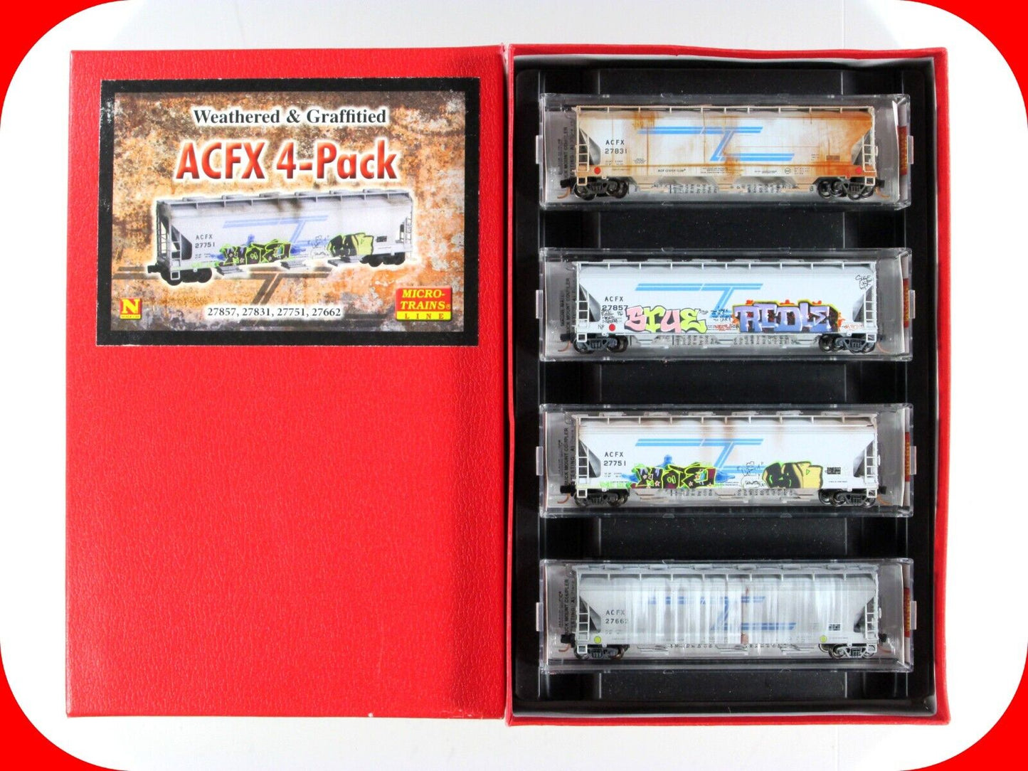 N Scale **ACFX** Weathered & Graffiti Hopper 4-Pack Set - Micro Trains 99305290