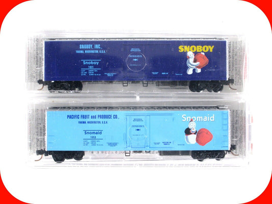 N Scale PACIFIC FRUIT ***SNOBOY, SNOMAID*** 51' Reefer Pack - Micro Trains 69112