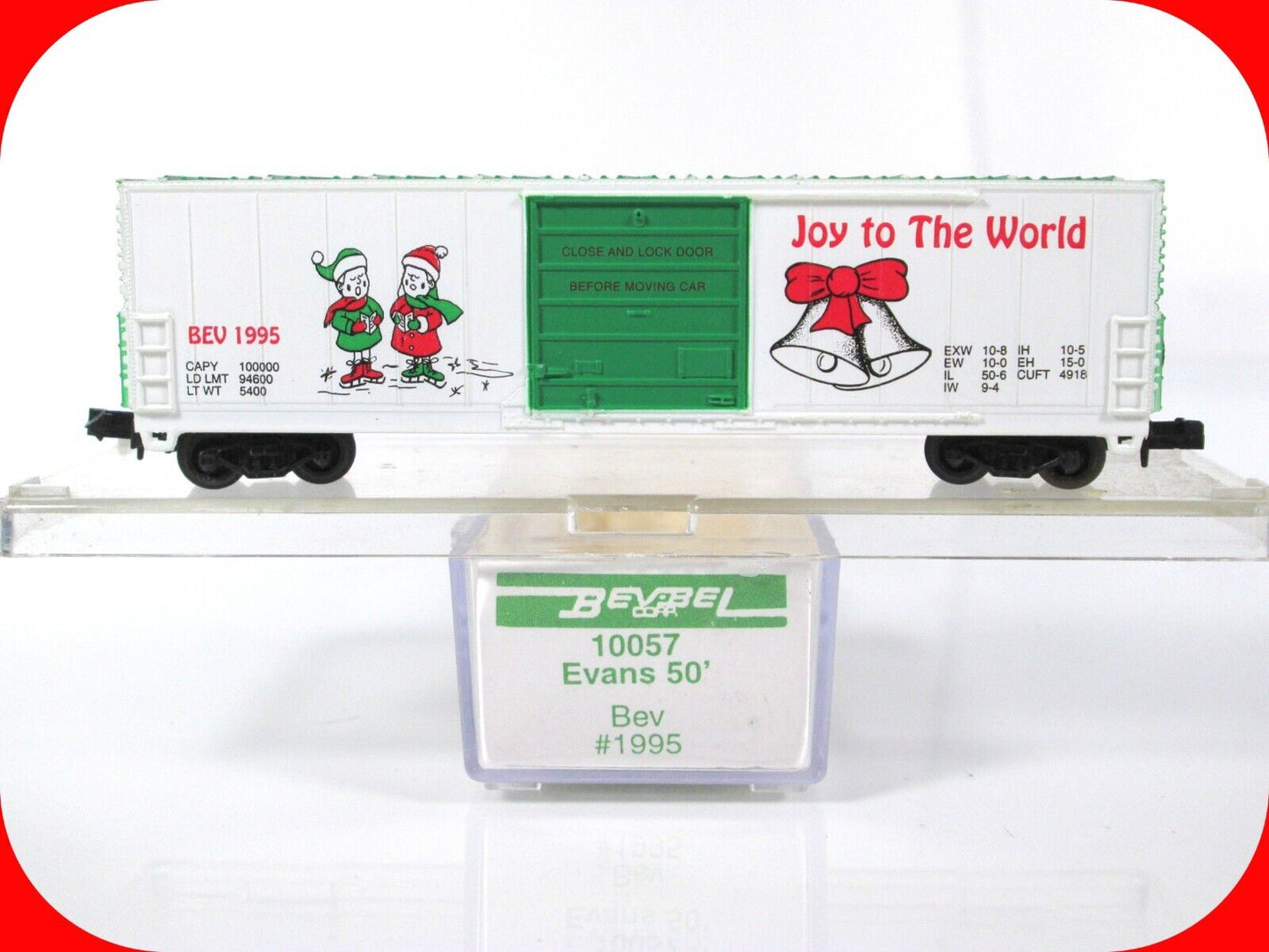 N Scale ****JOY to the WORLD**** CHRISTMAS 50' Box Car -- 1995 --- Bev-Bel 10057