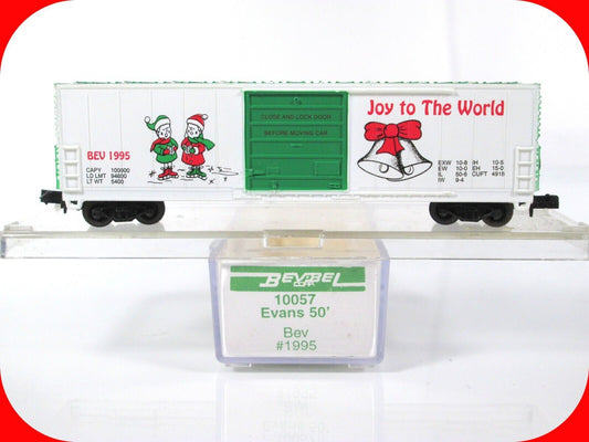 N Scale ****JOY to the WORLD**** CHRISTMAS 50' Box Car -- 1995 --- Bev-Bel 10057