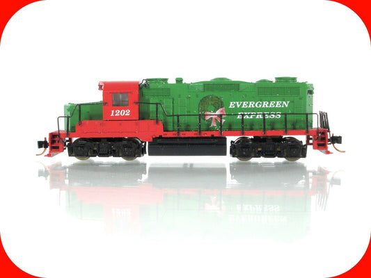 N Scale ***EVERGREEN EXPRESS*** GP-20 Christmas Locomotive #1202 -- Micro Trains