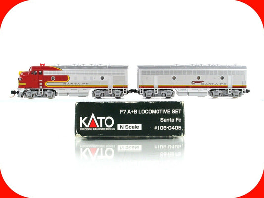 N Scale ***SANTA FE*** F7 Warbonnet AB Locomotive Set, ATSF 306 -- Kato 176-0405