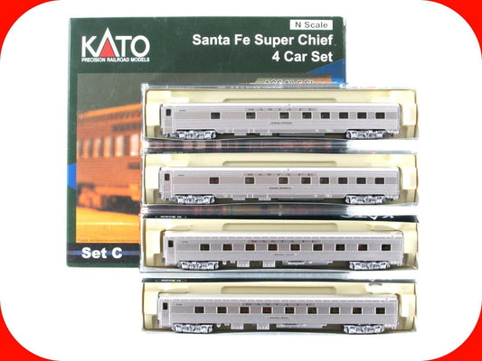 N Scale ***SANTA FE SUPER CHIEF*** Lightweight Passenger Set C --- Kato 106-6004