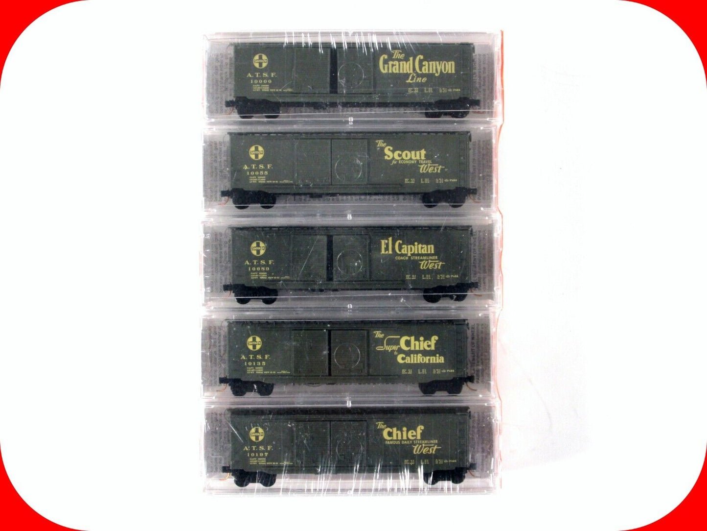 N Scale ***SANTA FE*** Map & Slogan Series 50' Box Car Set -- Micro Trains 34262