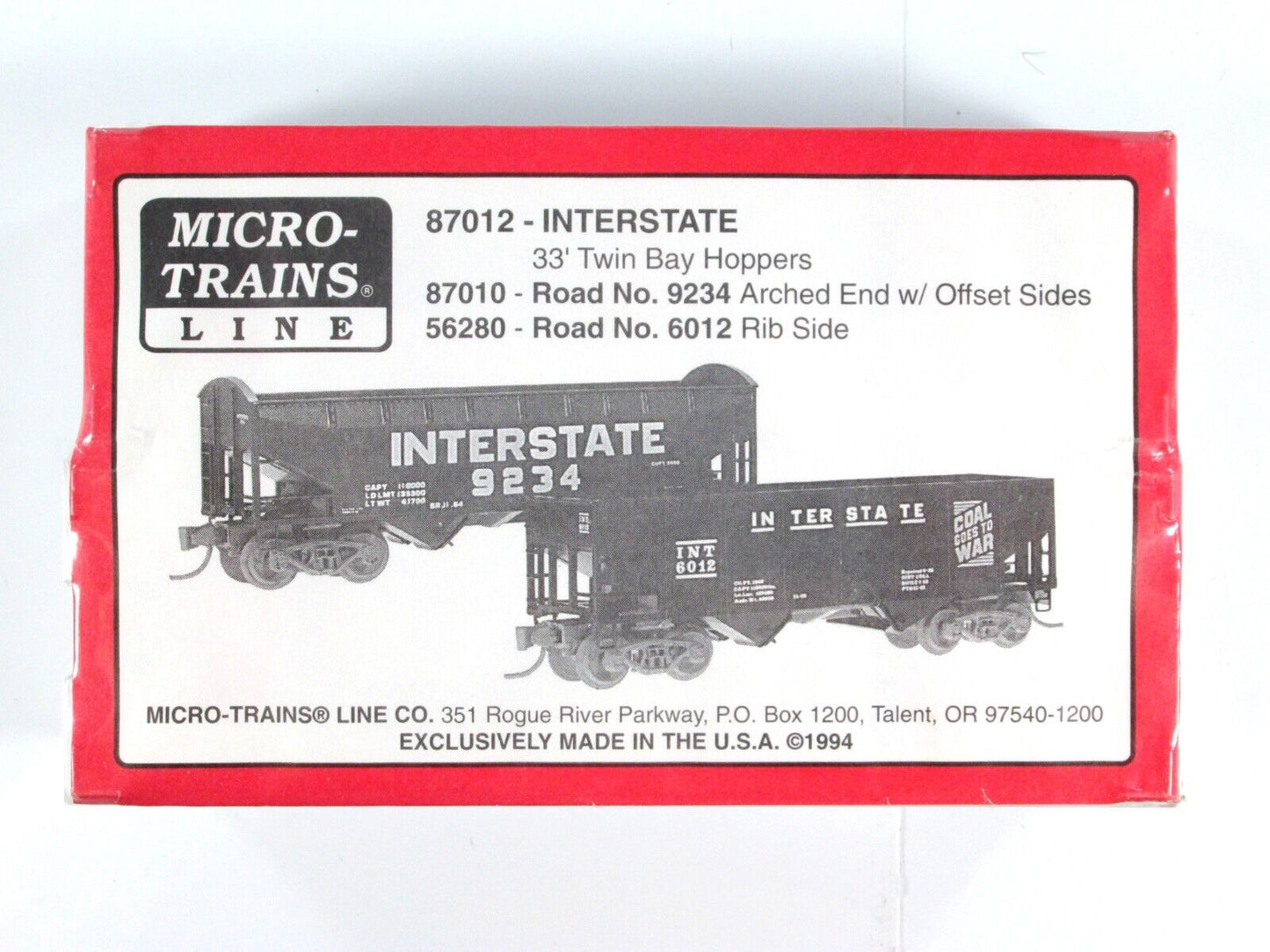 N Scale ***INTERSTATE*** Coal Hopper 2-Pack --- Micro Trains 87012 (NS Heritage)