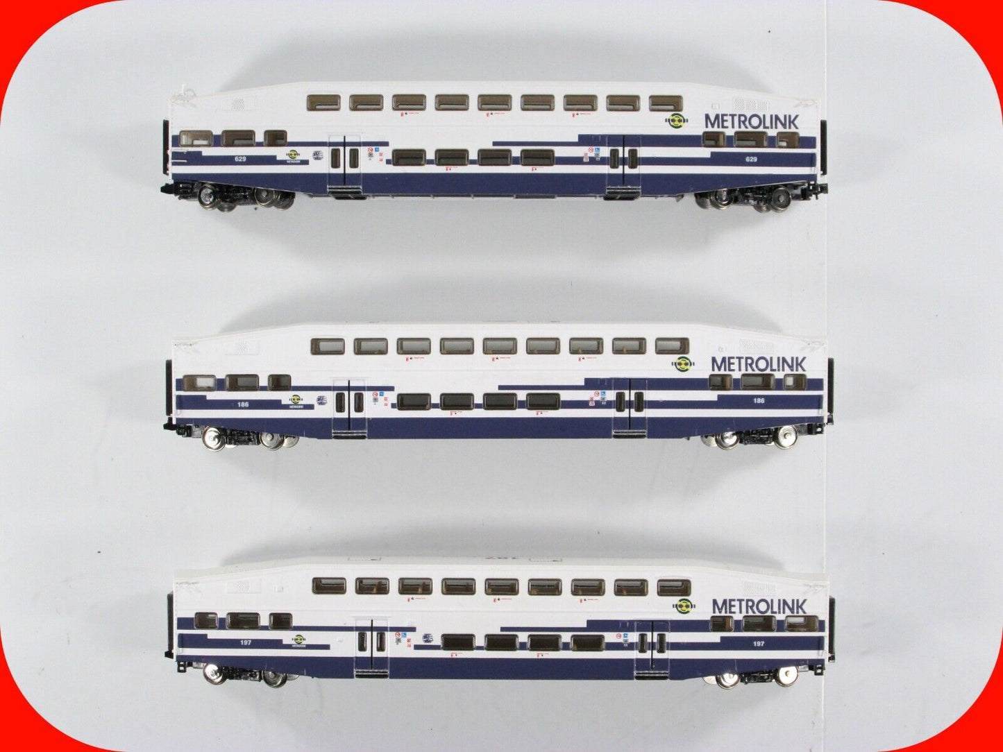 N Scale Bombardier ***METROLINK*** Bi-Level Passenger 3-Car Set -- Athearn 10167