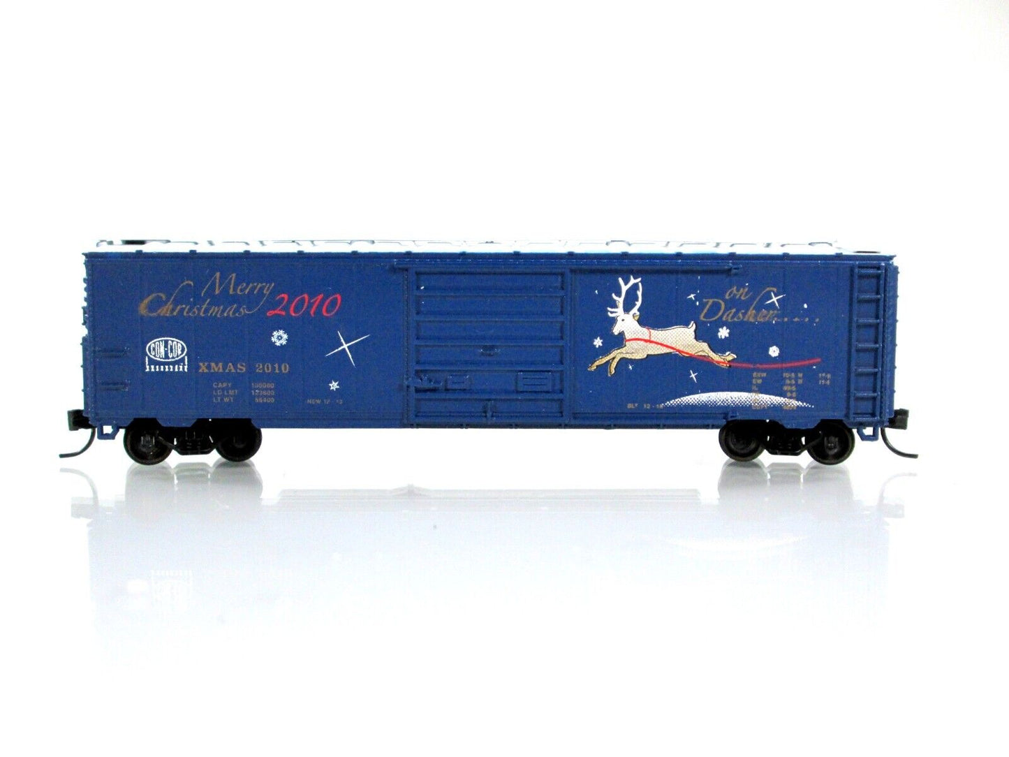 N Scale ***On DASHER*** Reindeer Christmas Box Car 2010 - Con-Cor 02010N **RARE