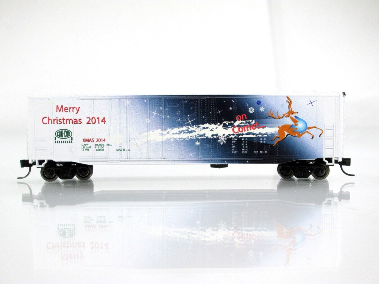 N Scale ***On COMET*** Reindeer Christmas Box Car 2014 - Con-Cor 02014N ****RARE
