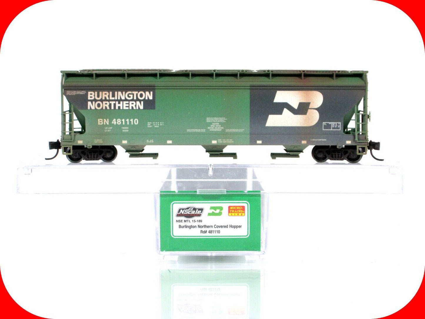 N Scale **BN** Weathered 3-Bay Covered Hopper - Micro Trains Special NSE 15-189