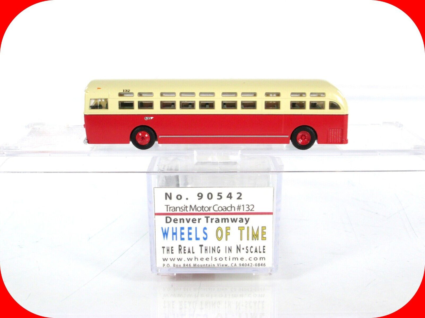 N Scale ***DENVER TRAMWAY*** Transit Motor Coach #132 - WHEELS of TIME 90542