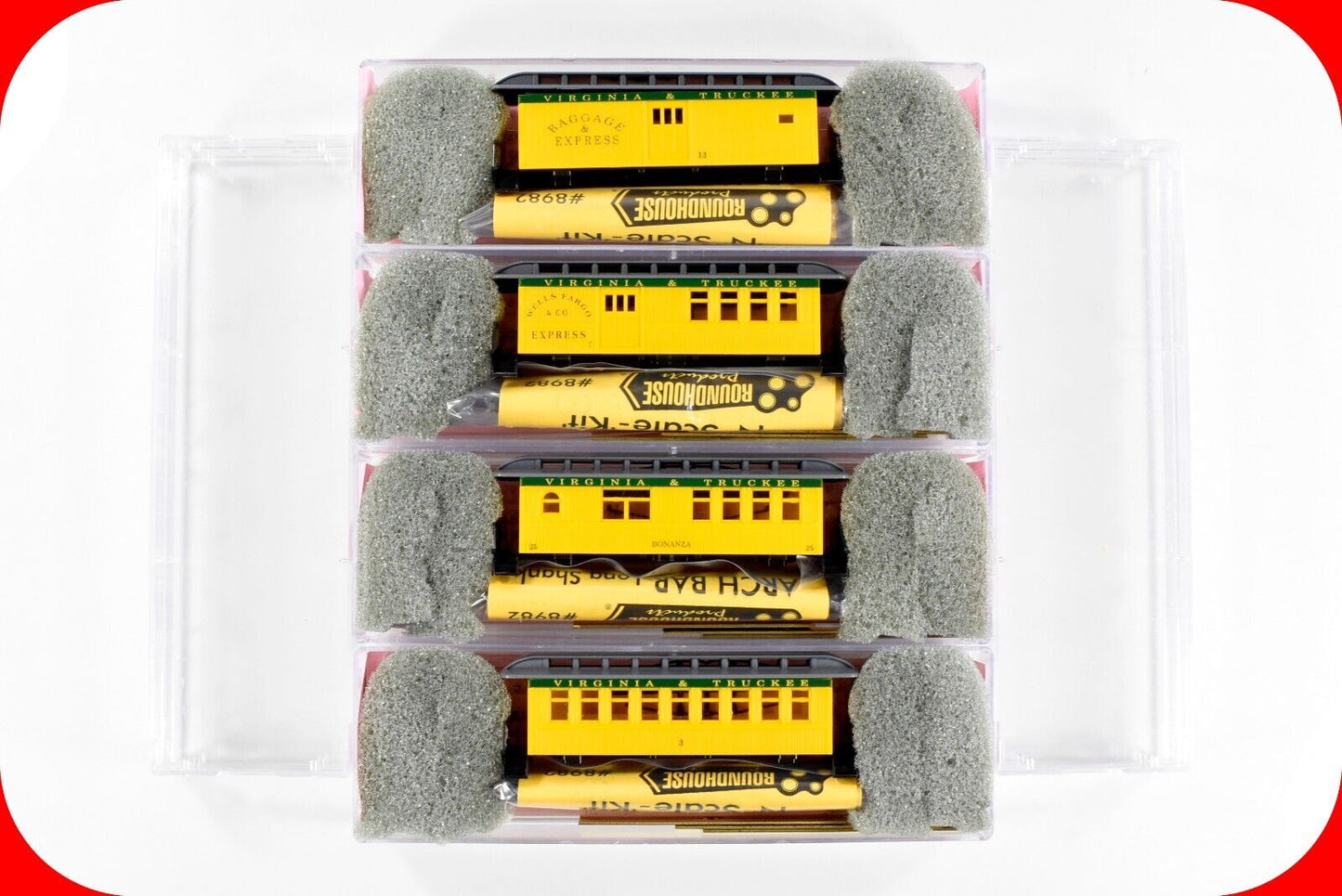 N Scale **VIRGINIA & TRUCKEE** OVERTON Old Time Passenger 4-Car Set - Roundhouse