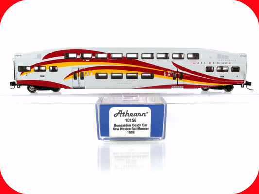 N Scale NEW MEXICO RAIL RUNNER Bombardier Bi-Level Coach #1008 --- Athearn 10156