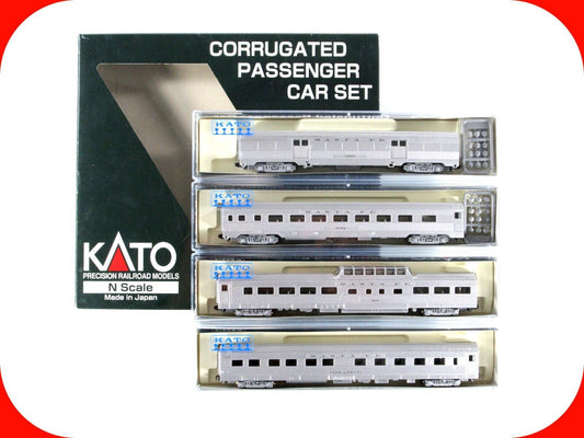 N Scale ***SANTA FE*** Lightweight Corrugated Passenger 4-Set B - Kato 106-1604