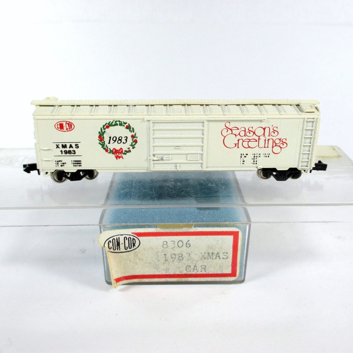 N Scale CHRISTMAS SEASON'S GREETINGS 50' Box Car --- XMAS 1983 ---- Con-Cor 8306