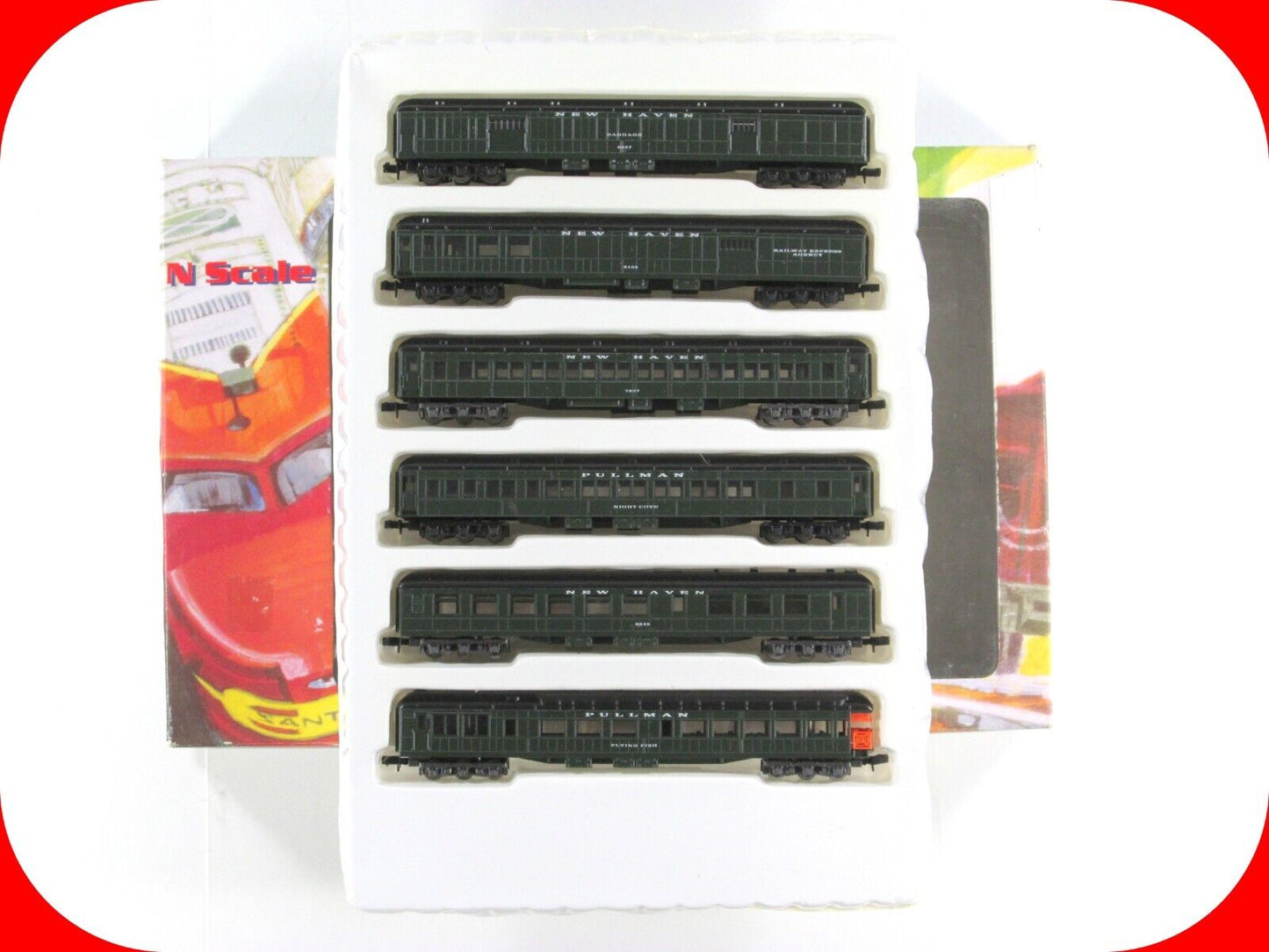 N Scale ***NEW HAVEN*** Heavyweight Passenger Car 6-Pack Set 2 - Con-Cor 5700241