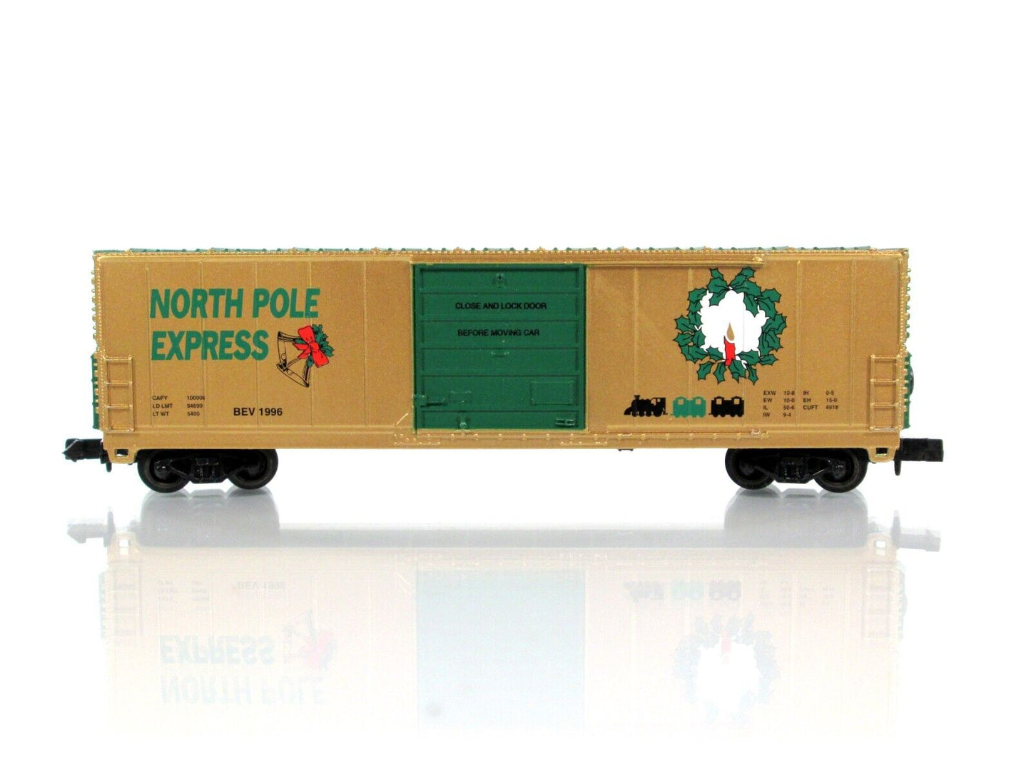 N Scale ***NORTH POLE EXPRESS*** Christmas 50' Box Car, BEV 1996 - Bev-Bel 10058