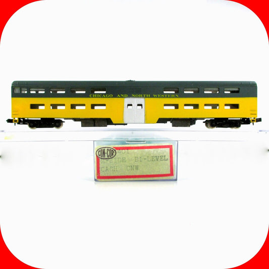 N Scale CHICAGO & NORTH WESTERN Bi-Level Commuter Coach Car - CNW - Con-Cor 4401