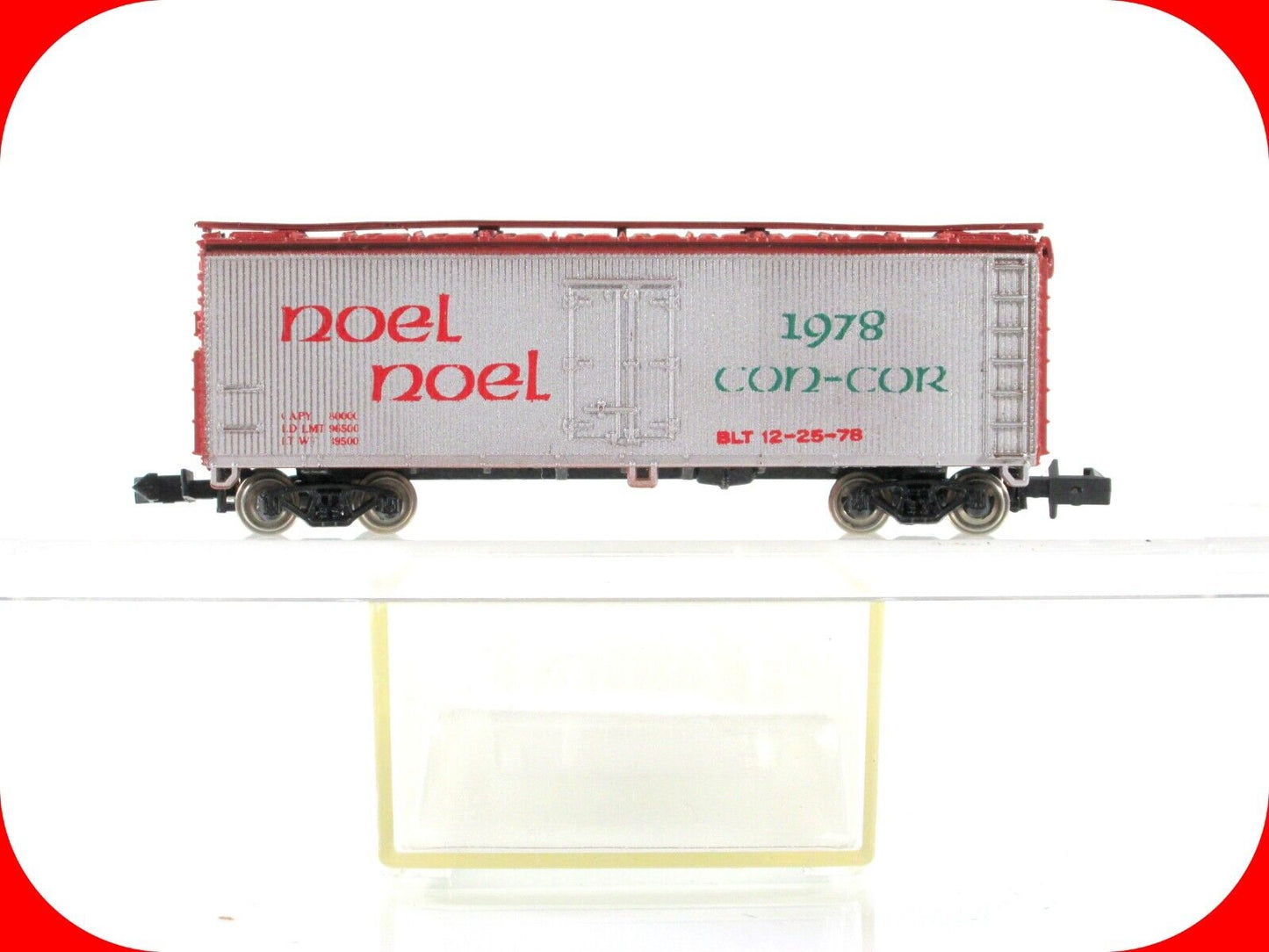 N Scale MERRY CHRISTMAS 1978 **NOEL** 40' Single Door Box Car --- Con-Cor ON78XM