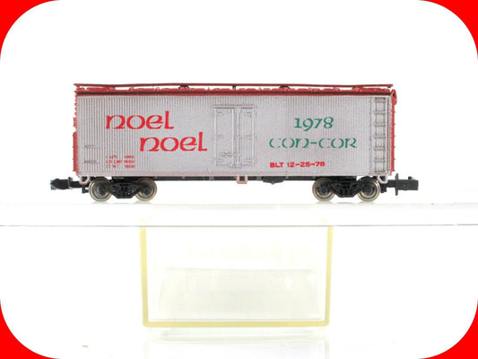 N Scale MERRY CHRISTMAS 1978 **NOEL** 40' Single Door Box Car --- Con-Cor ON78XM