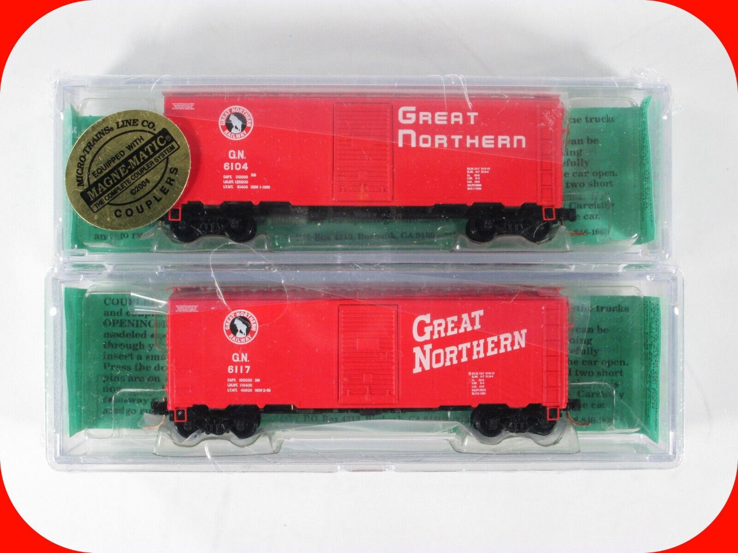 N Scale **GREAT NORTHERN** Box Car 2-Pack #6104,6117 - Deluxe Innovations 142902