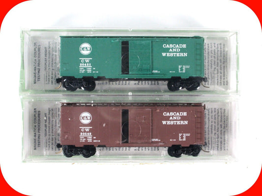 N Scale ***CASCADE & WESTERN*** Box Car Set #20451, 20548 - Micro Trains Special