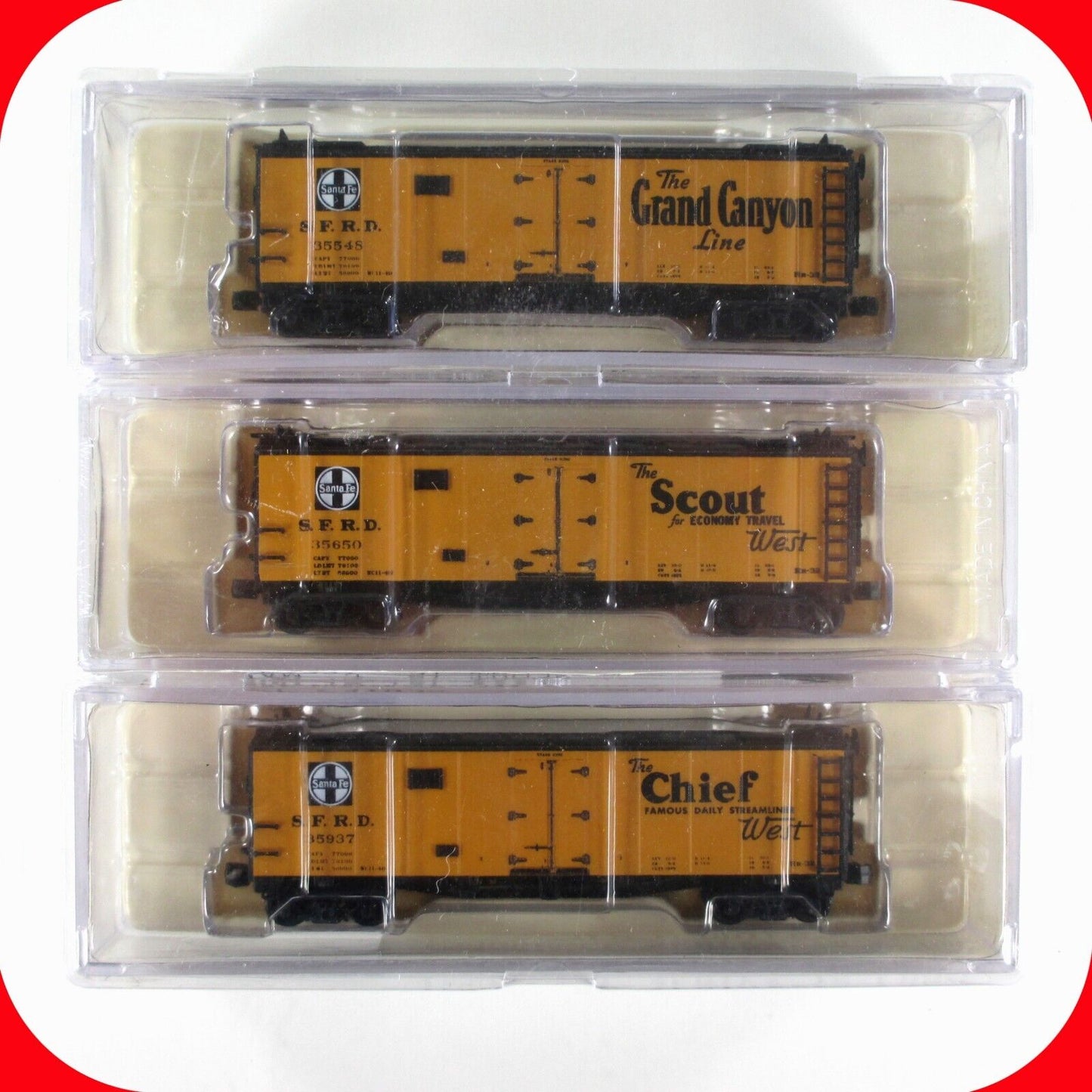 N Scale **ATSF Reefer** 3-Car Set - Intermountain / Tex-N-Rails Series 15 **RARE