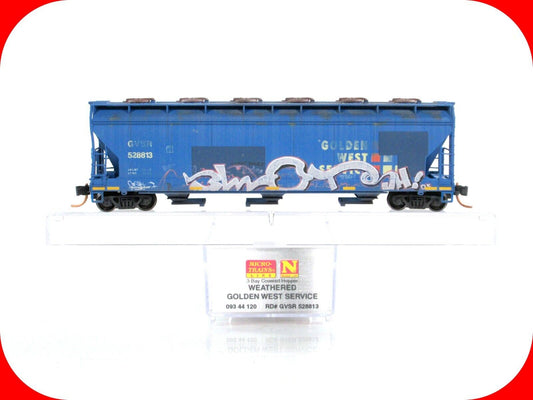 N Scale *GOLDEN WEST* Weathered & Graffiti Hopper #528813 -Micro Trains 09344120