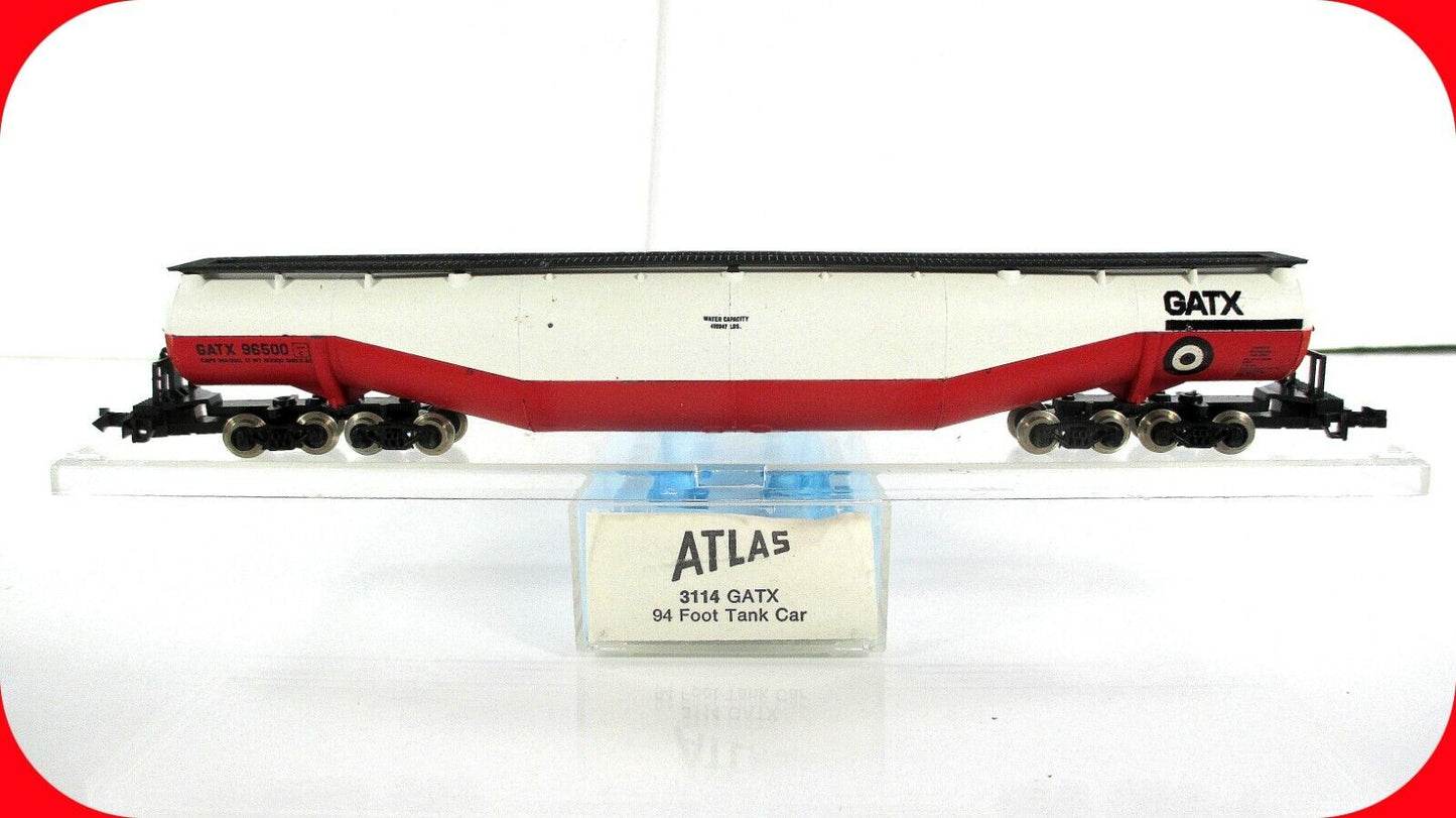 N Scale General American Tx Jumbo Whale Belly 94 Tank Car GATX 96500, Atlas 3114