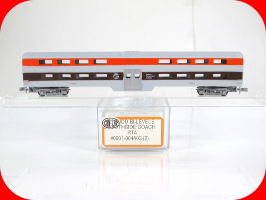 N Scale CHICAGO RTA Budd Bi-Level Smoothside Coach #7707, Con-Cor 004403 **RARE*