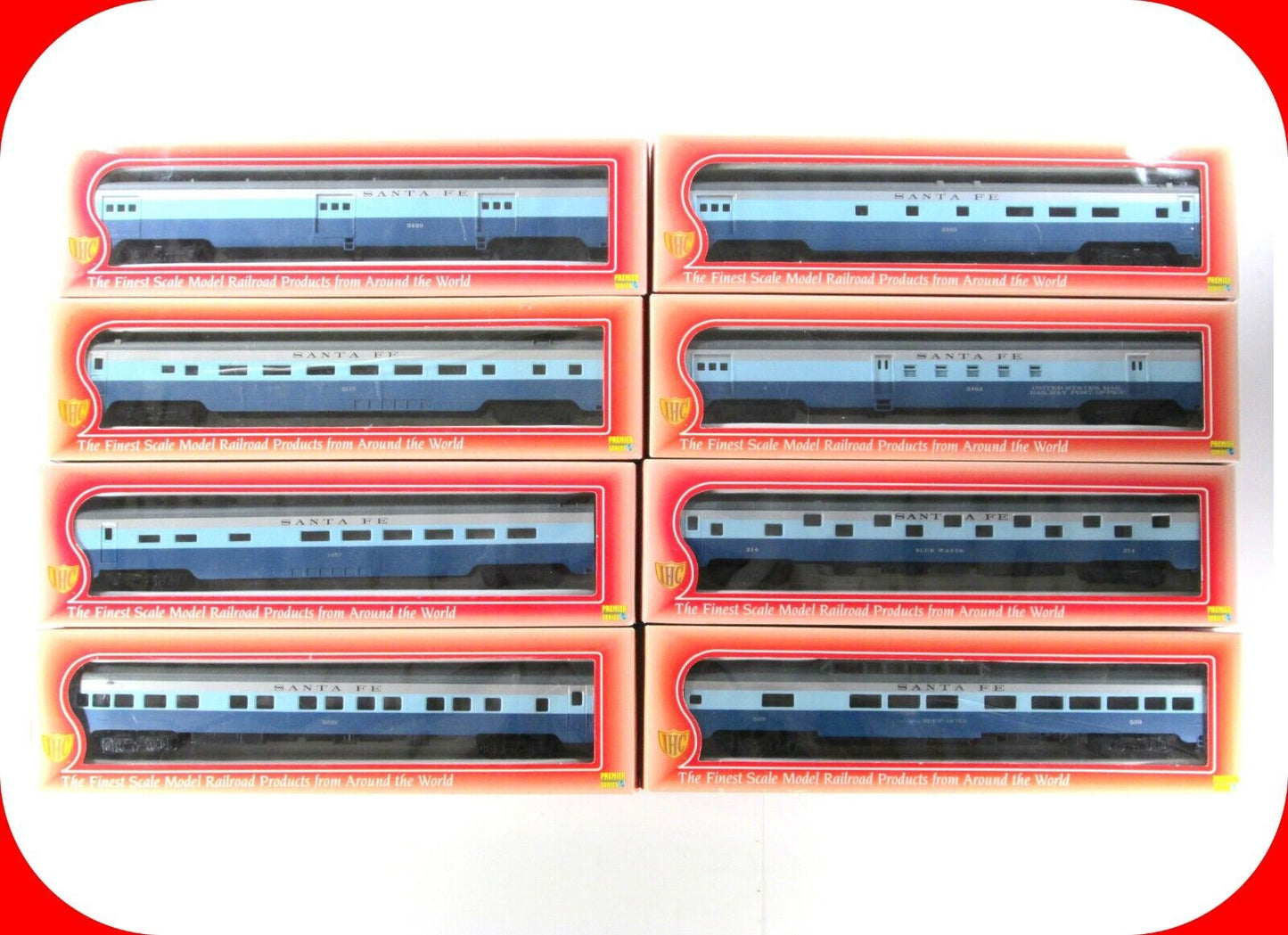 HO Scale SANTA FE *BLUE GOOSE* Passenger Car 8-Pack Set - IHC 48018 **RARE