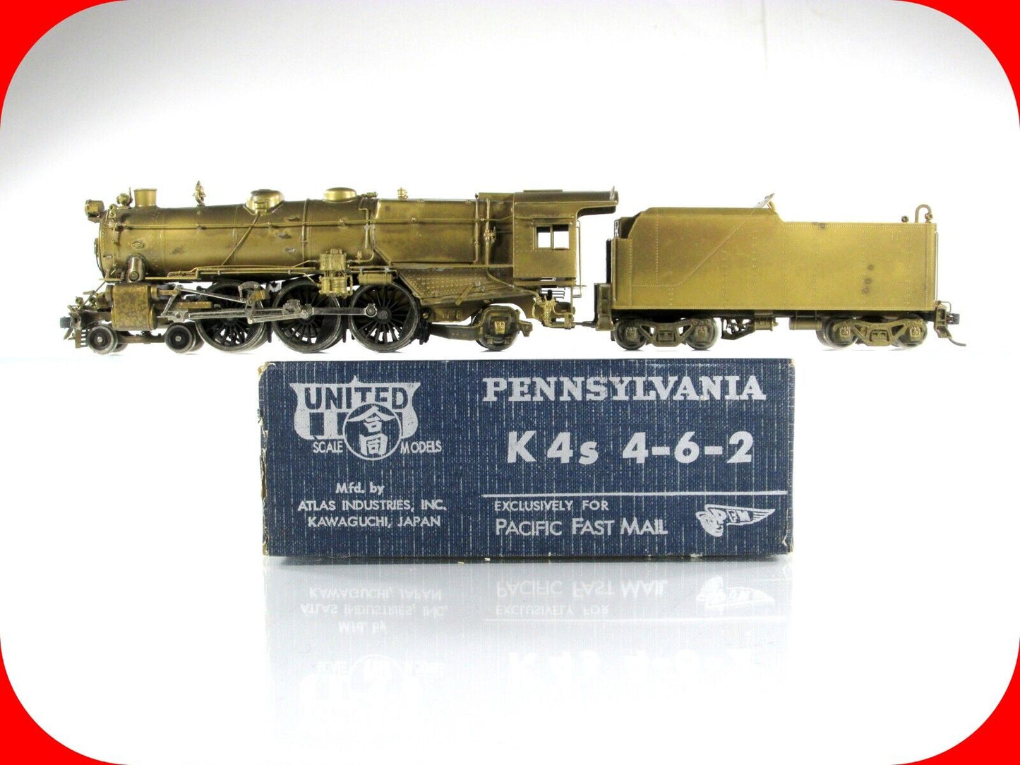 HO Scale BRASS Pennsylvania K4S 4-6-2 Locomotive - by United / Pacific Fast Mail