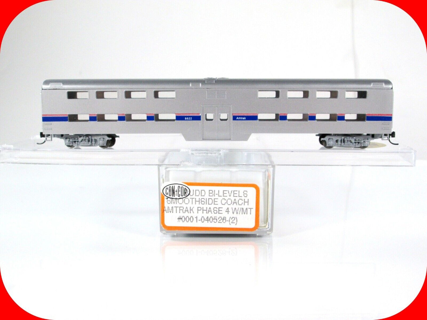 N Scale AMTRAK Phase 4 Budd Bi-Level Coach #8622 - Con-Cor 040526-2 **VERY RARE*
