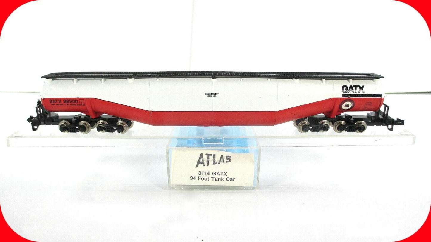 N Scale General American Tx Jumbo Whale Belly 94 Tank Car GATX #96500 Atlas 3114